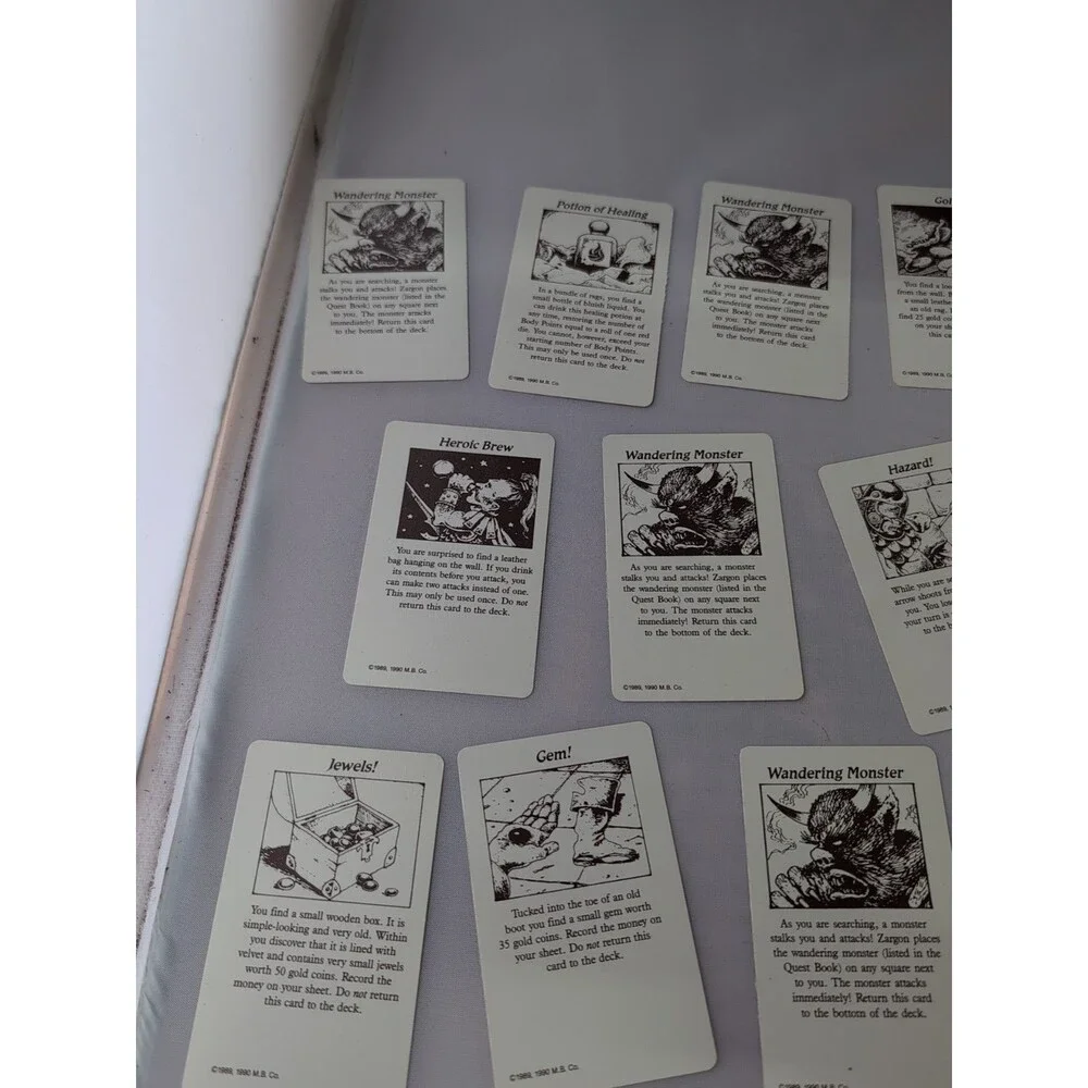 1989 1990 Hero Quest VTG Replacement Parts - All 24 Treasure Cards